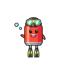 the drink can diver cartoon character