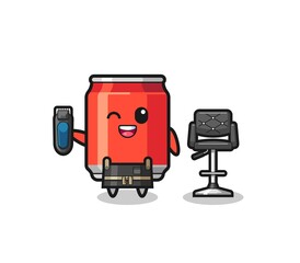 drink can barbershop is holding a trimer