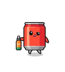 cute drink can holding mosquito repellent