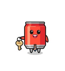 cute drink can as a real estate agent mascot
