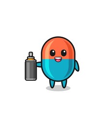 the cute capsule as a graffiti bomber