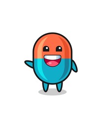 happy capsule cute mascot character