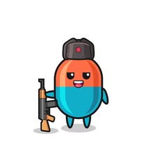 cute capsule cartoon as Russian army