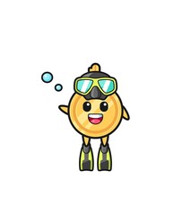 Obraz premium the key diver cartoon character