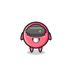 cute medicine tablet using VR headset