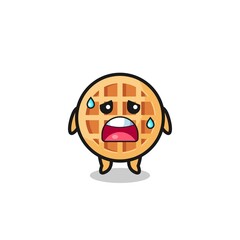 the fatigue cartoon of circle waffle