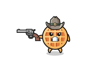 the circle waffle cowboy shooting with a gun