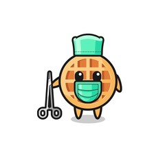 surgeon circle waffle mascot character