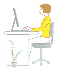 パソコン作業　疲れない姿勢