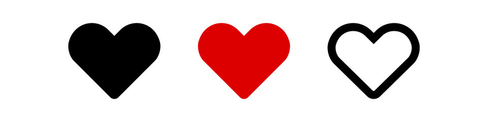 Heart icon set. Love and love vectors.