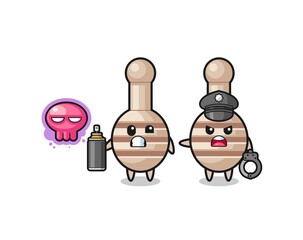 honey dipper cartoon doing vandalism and caught by the police