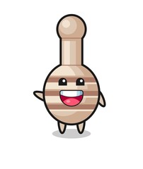 happy honey dipper cute mascot character