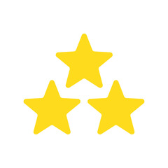 Three yellow stars icon. Vector.