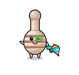 honey dipper cartoon as future warrior mascot