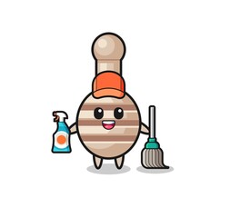 cute honey dipper character as cleaning services mascot
