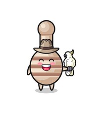 honey dipper zookeeper mascot with a parrot