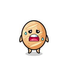 the fatigue cartoon of french bread