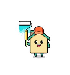 the house painter mascot with a paint roller
