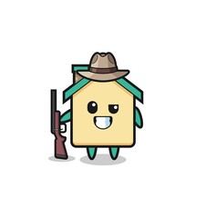 house hunter mascot holding a gun
