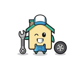 the house character as a mechanic mascot