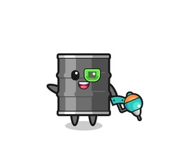 oil drum cartoon as future warrior mascot