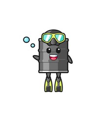 Fototapeta premium the oil drum diver cartoon character