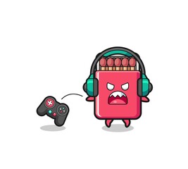 matches box gamer mascot is angry