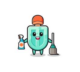cute popsicles character as cleaning services mascot
