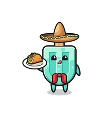 popsicles Mexican chef mascot holding a taco