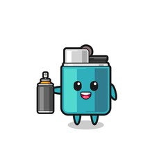 the cute lighter as a graffiti bomber