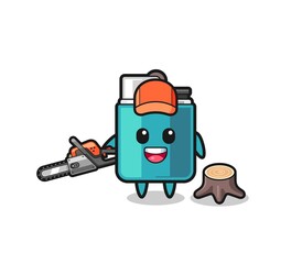 lighter lumberjack character holding a chainsaw