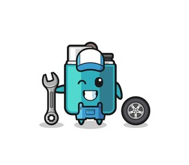 the lighter character as a mechanic mascot