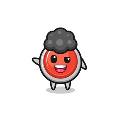 emergency panic button character as the afro boy