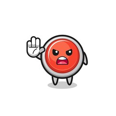 emergency panic button character doing stop gesture