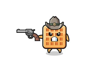 the waffle cowboy shooting with a gun