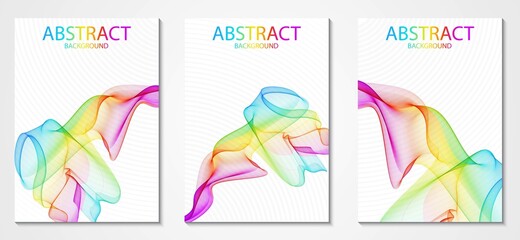 Abstract creative rainbow-colored cover design - Vector
