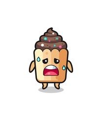 the fatigue cartoon of cupcake