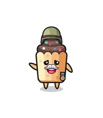 cute cupcake as veteran cartoon