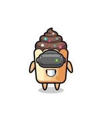 cute cupcake using VR headset