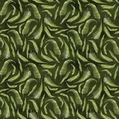 Glasschilderij Tropische bladeren groen tropisch bladeren naadloos patroon