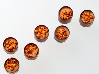 chocolate ball fly isolated on white