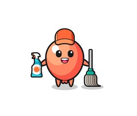 cute balloon character as cleaning services mascot