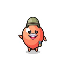 cute balloon as veteran cartoon