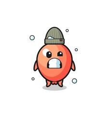 cute cartoon balloon with shivering expression
