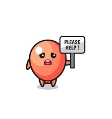 cute balloon hold the please help banner