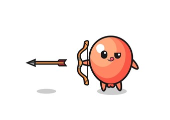 illustration of balloon character doing archery