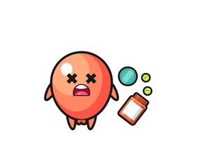 illustration of overdose balloon character