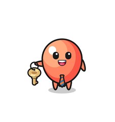 cute balloon as a real estate agent mascot