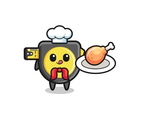 tape measure fried chicken chef cartoon character