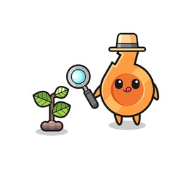 cute whistle herbalist researching a plants